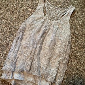Grey lace tank top